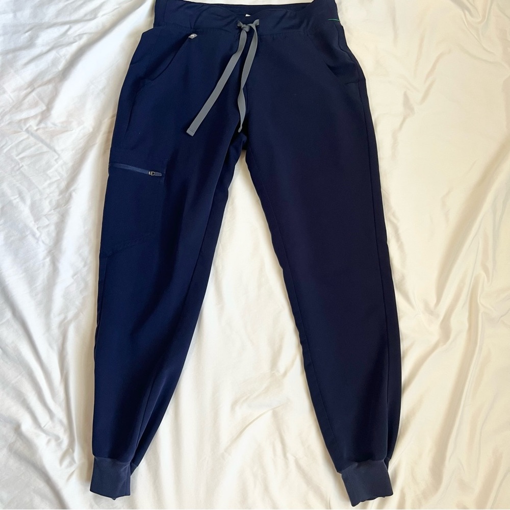 FIGS Zamora Jogger Scrub Pants XS Petite Navy Blue Medical Nurse Stretch